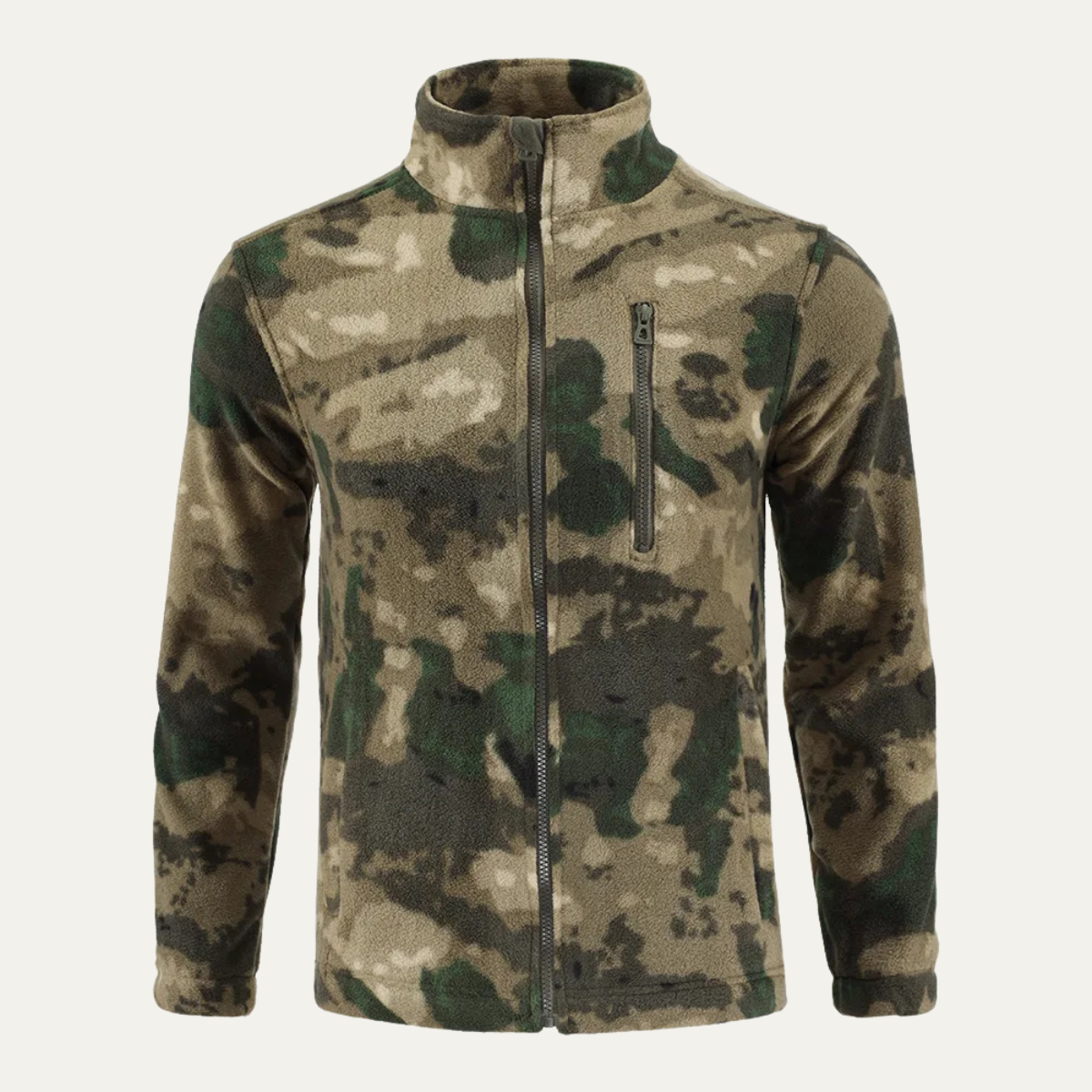 Men's Fleece Camouflage Zip Up Jacket