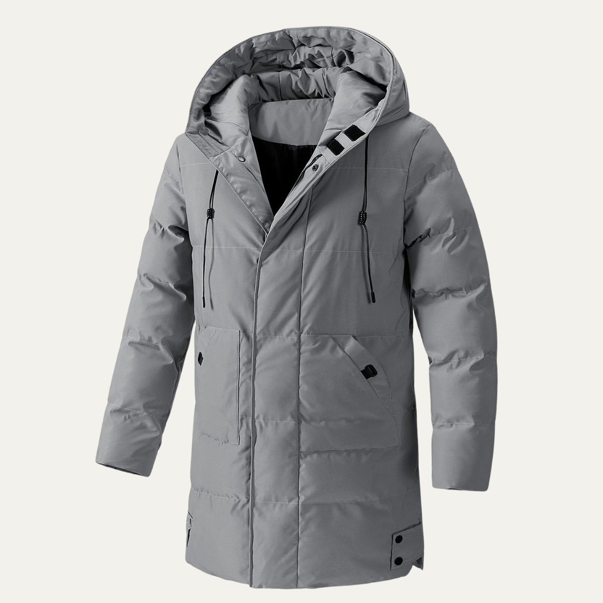Men's Winter Puffer Hooded Coat Waterproof With Pockets