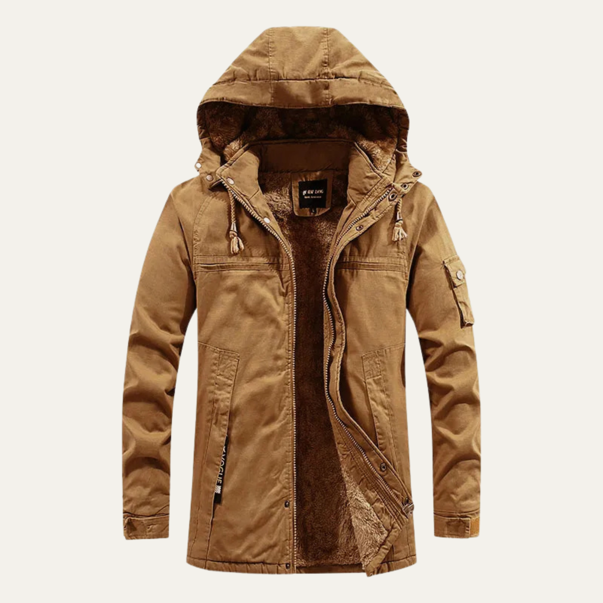 Men's Cotton Hooded Jacket Warm Inner Lining