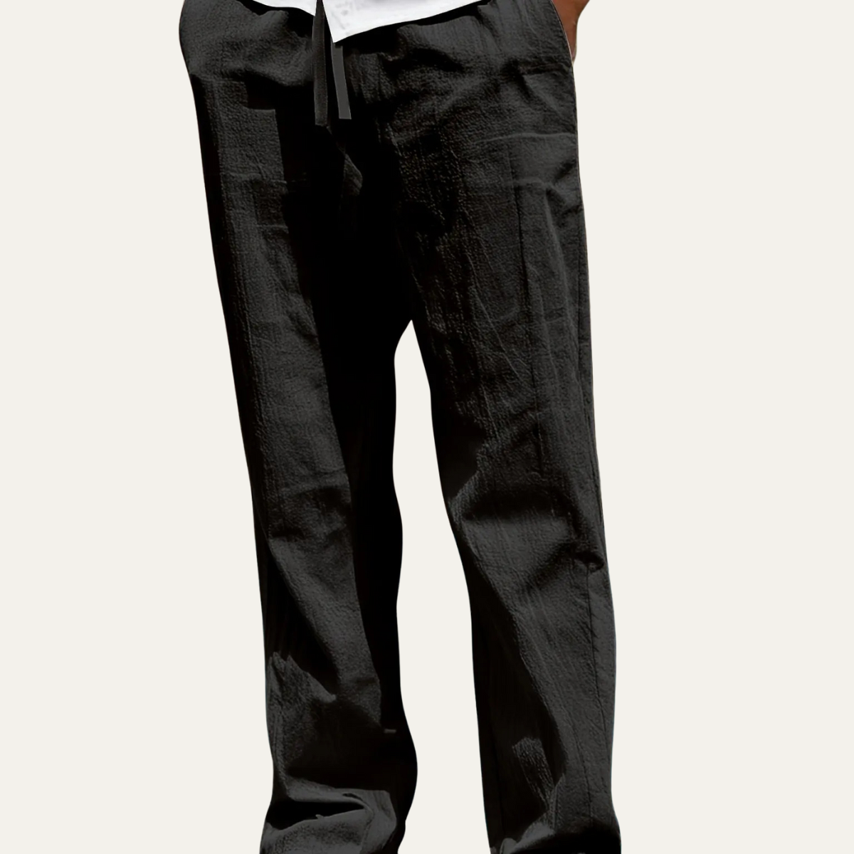 Men's Linen Tapered Pants Breathable Beige