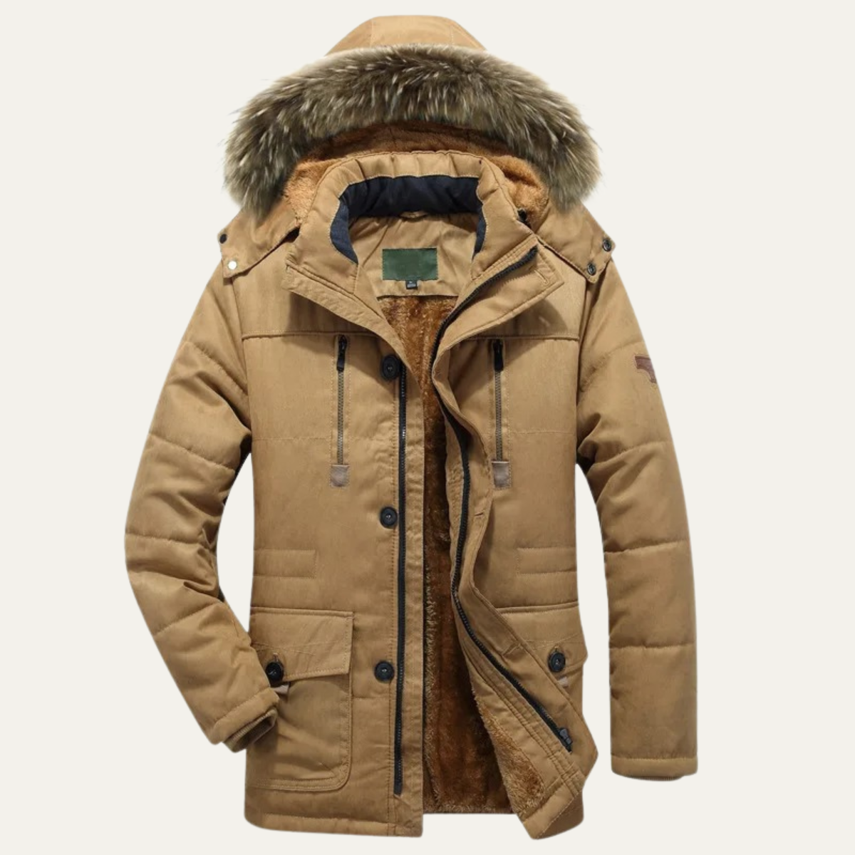 Mens Thicken Fleece Winter Jacket