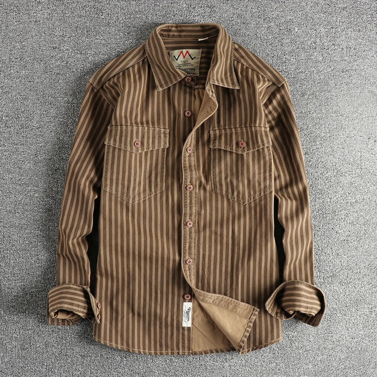 Men's Retro Striped Button Up Shirt