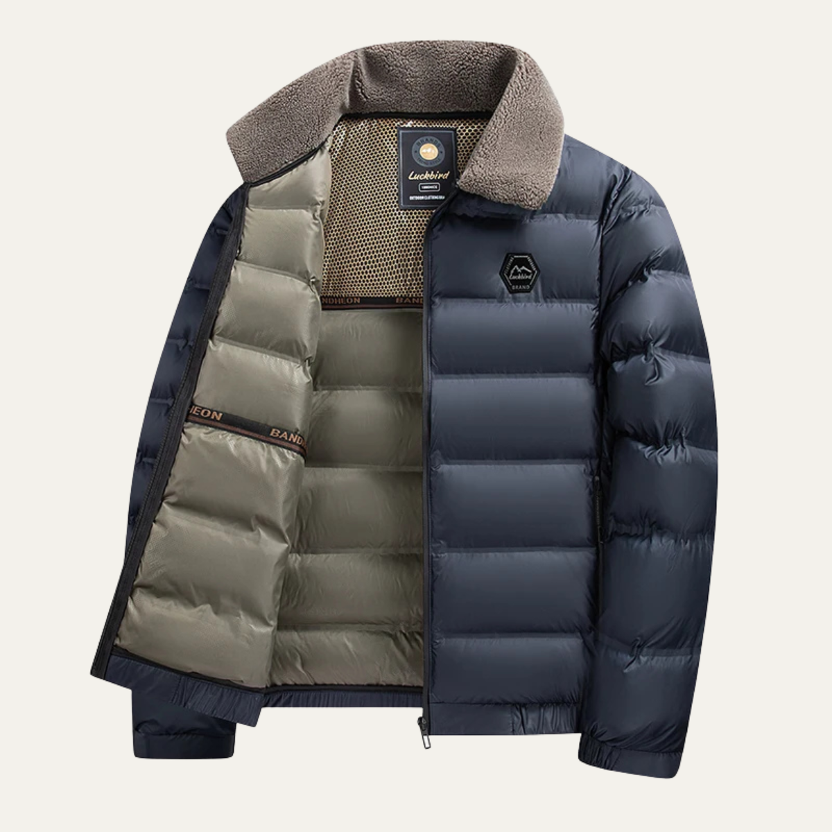 Men's Quilted Winter Jacket Warm Padded Green