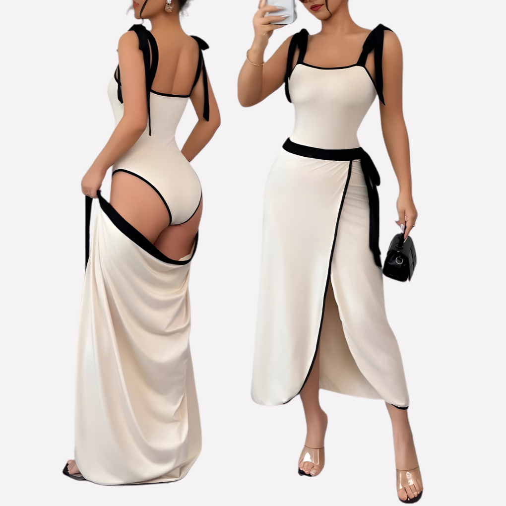 Women's Strappy Jumpsuit Contrast Trim - Vonnera