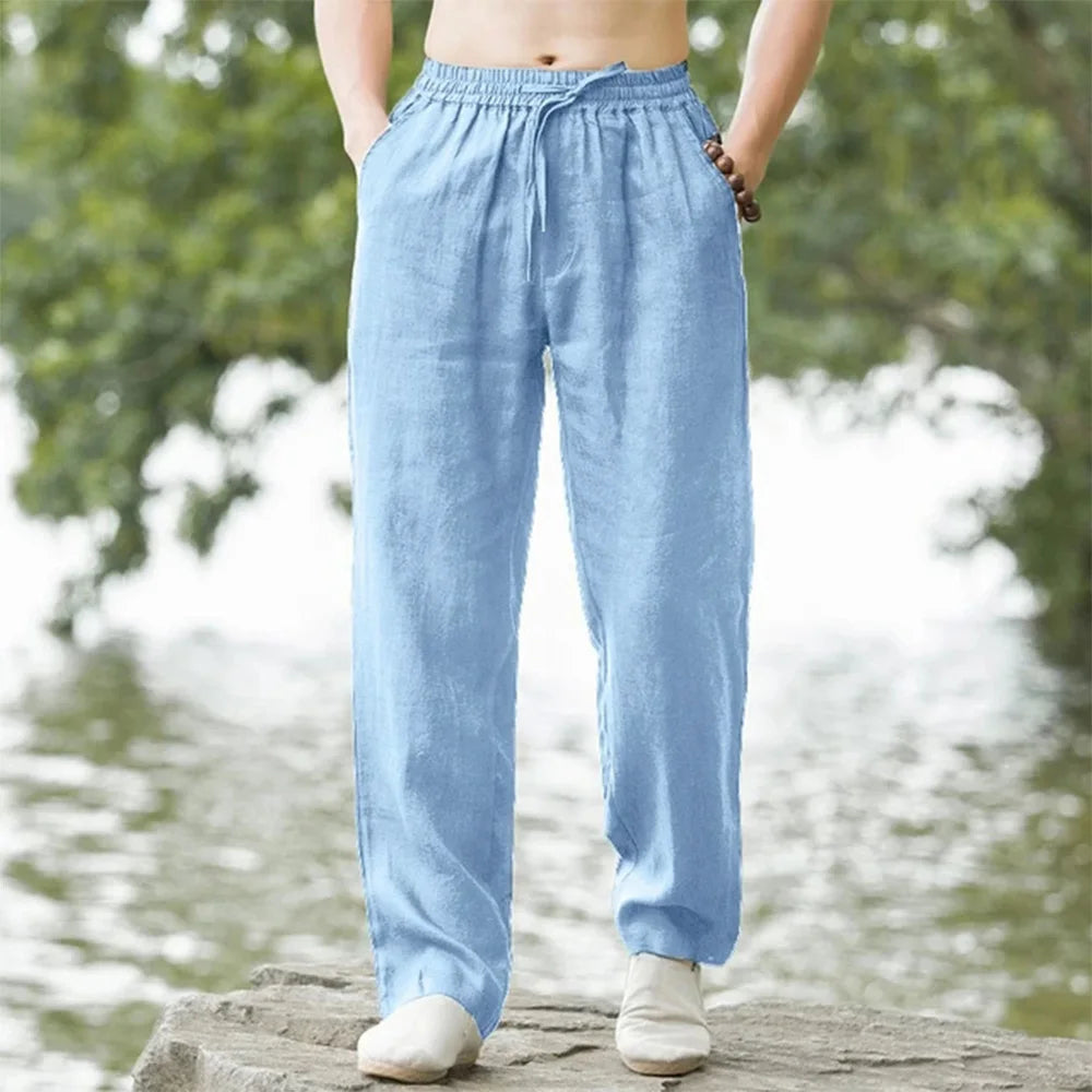 Men's Linen Beach Pants Lightweight Comfortable
