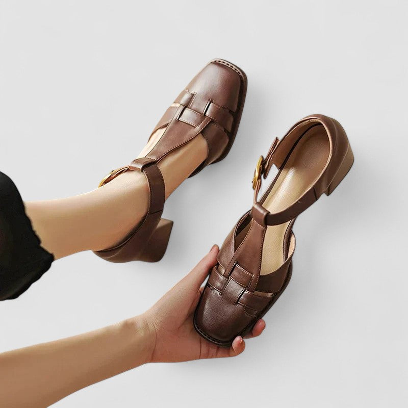 Women's T-strap Block Heel Shoes