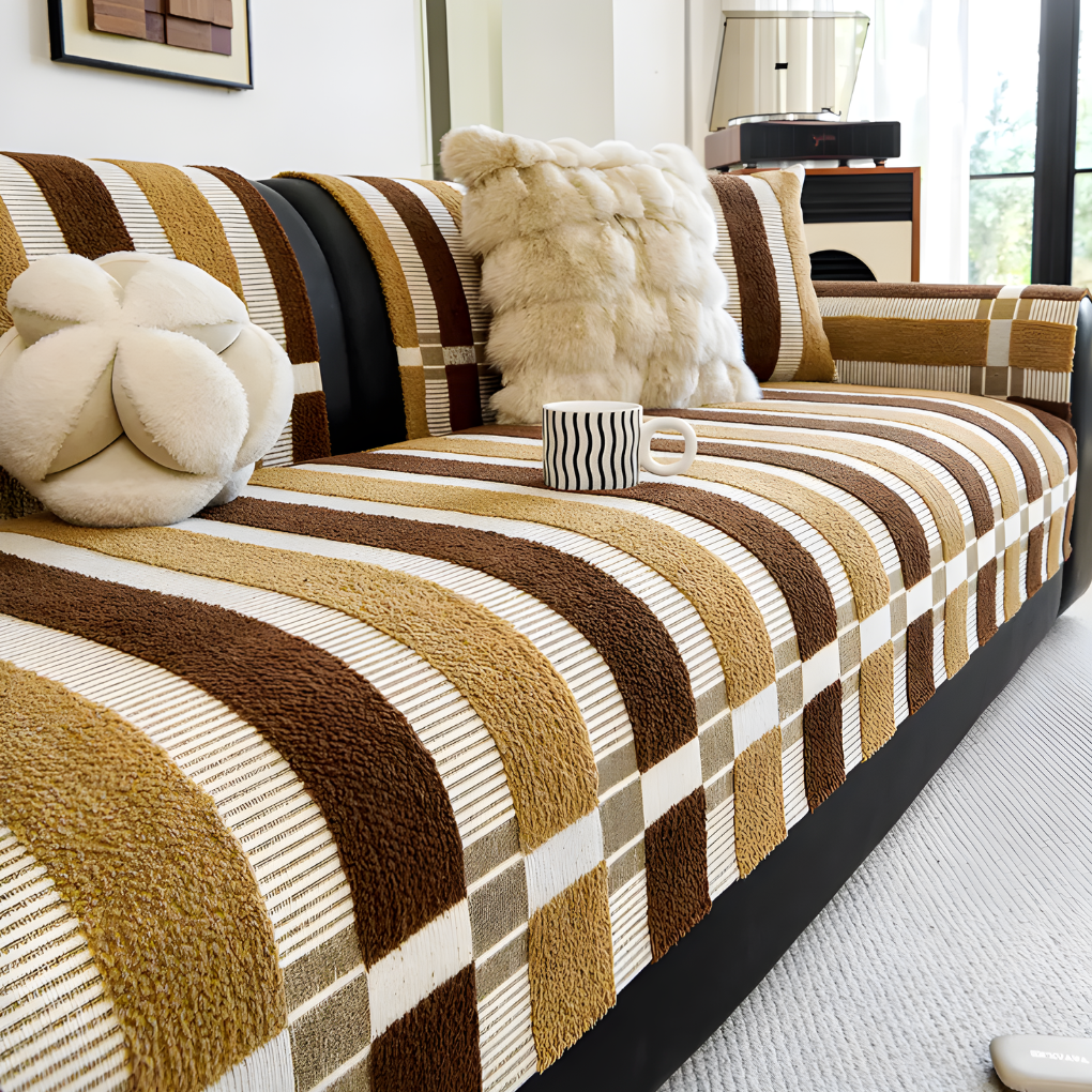 Chenille Sofa Slipcover Mid Century Style
