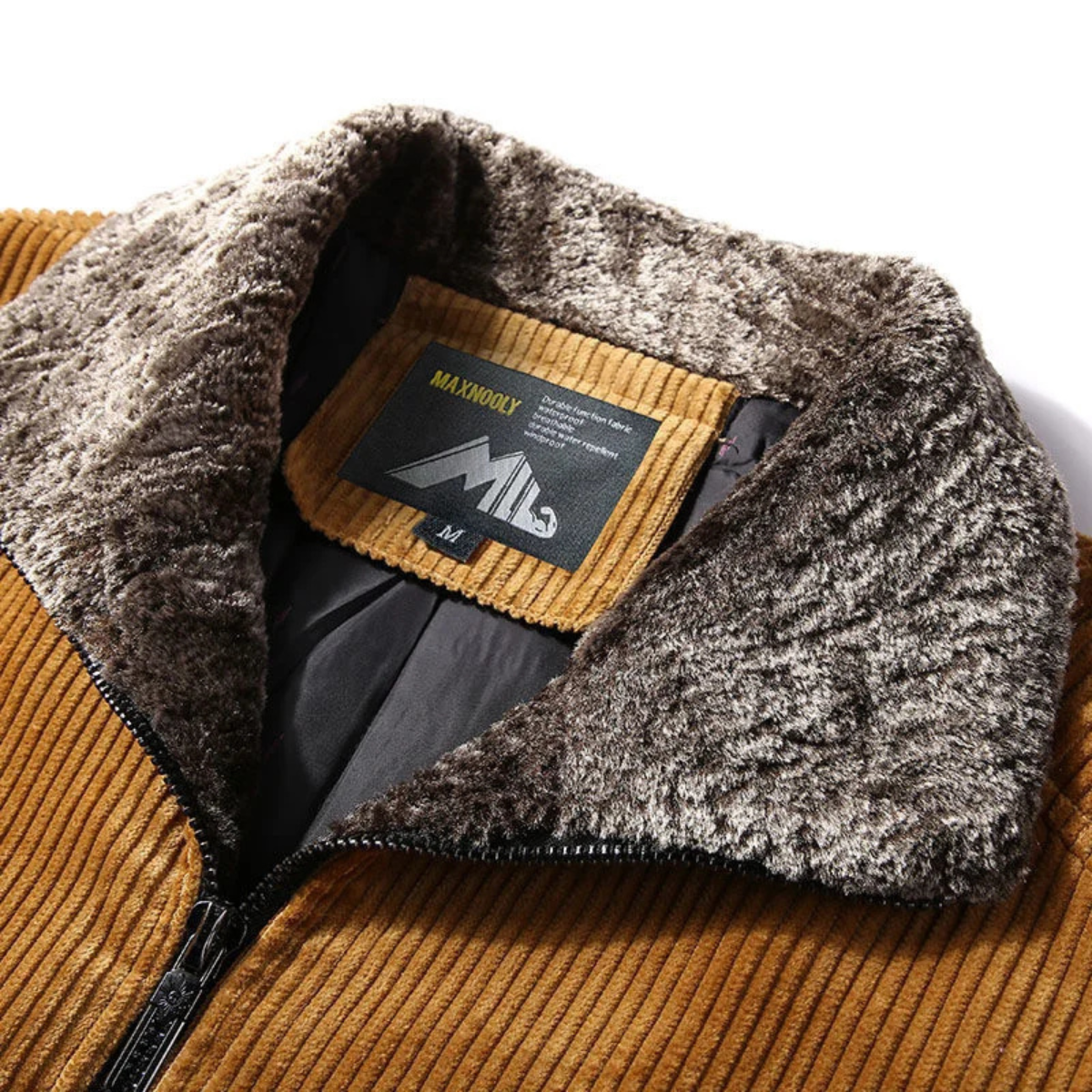 Men's Corduroy Jacket Fleece Lined Fur Collar