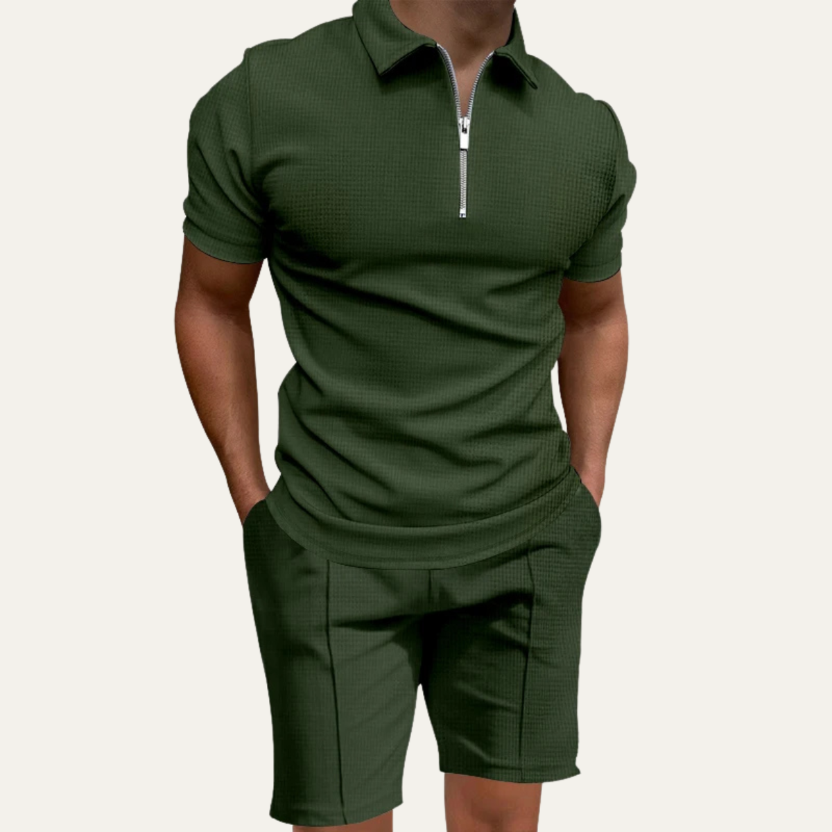 Men's Summer Polo Shirt And Shorts Set