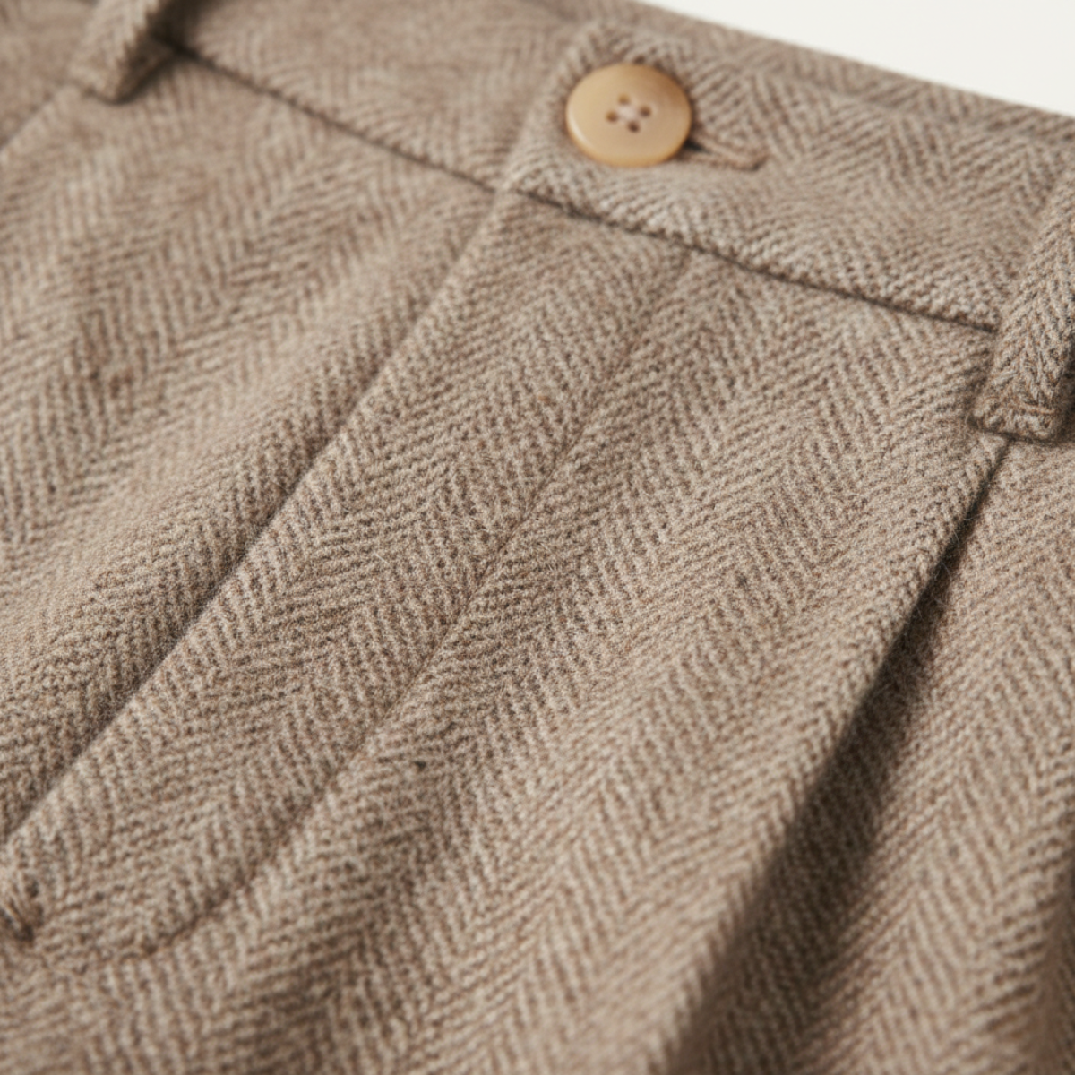 Men's Wool Herringbone Straight Leg Pants