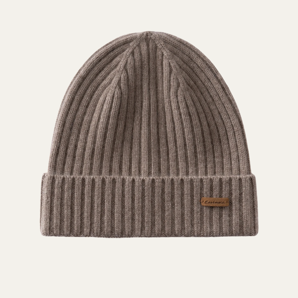 Men's Cashmere Ribbed Beanie Black