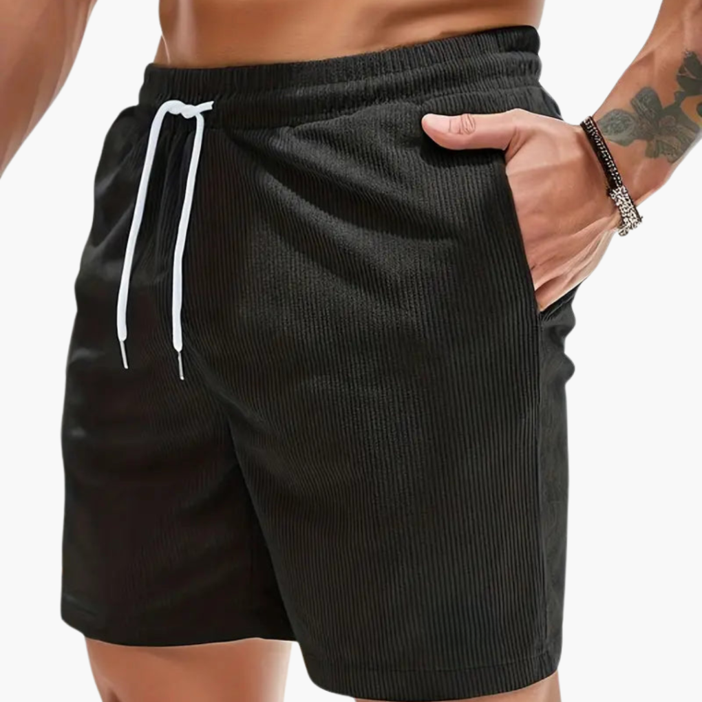 Men's Cotton Cord Shorts Casual Beige