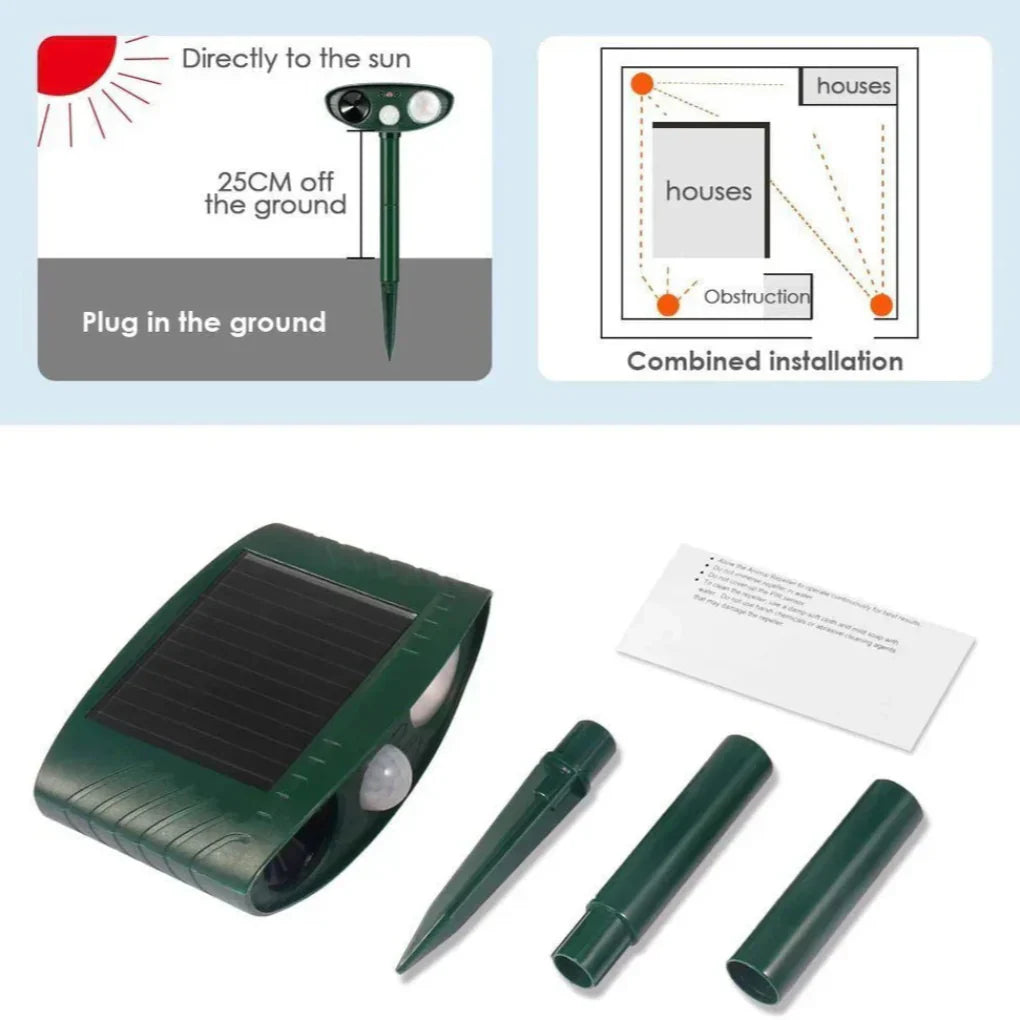 Solar Ultrasonic Animal Repeller Motion Activated