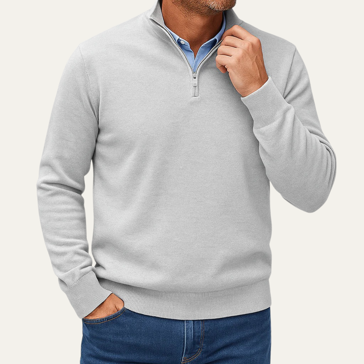 Men's Lightweight Knit Quarter Zip Sweater