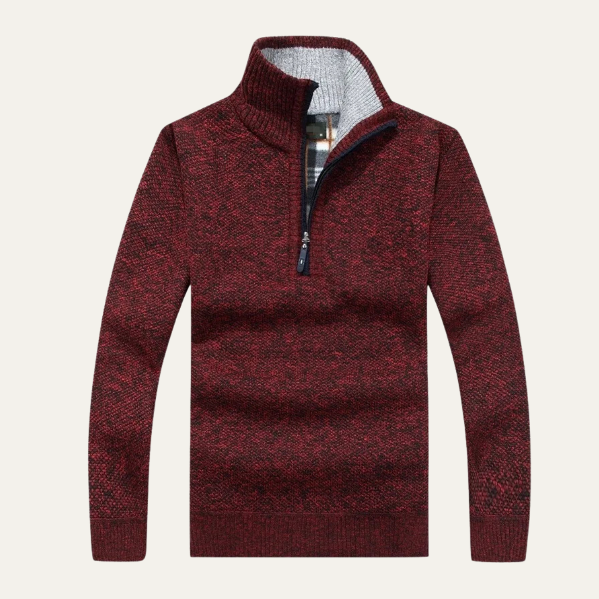 Men's Thick Fleece Half Zip Turtleneck Sweater