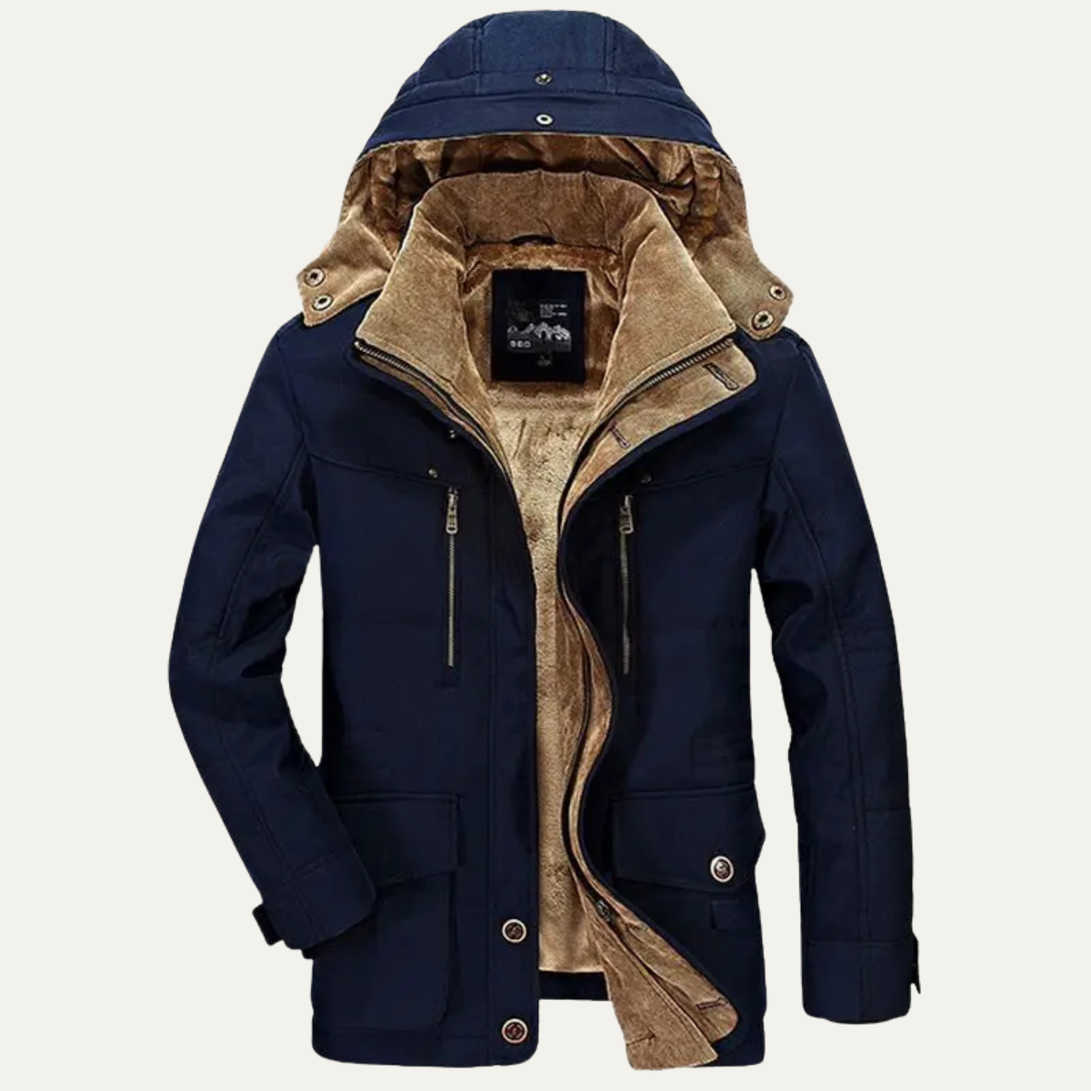 Men's Fleece Lined Hooded Cargo Jacket