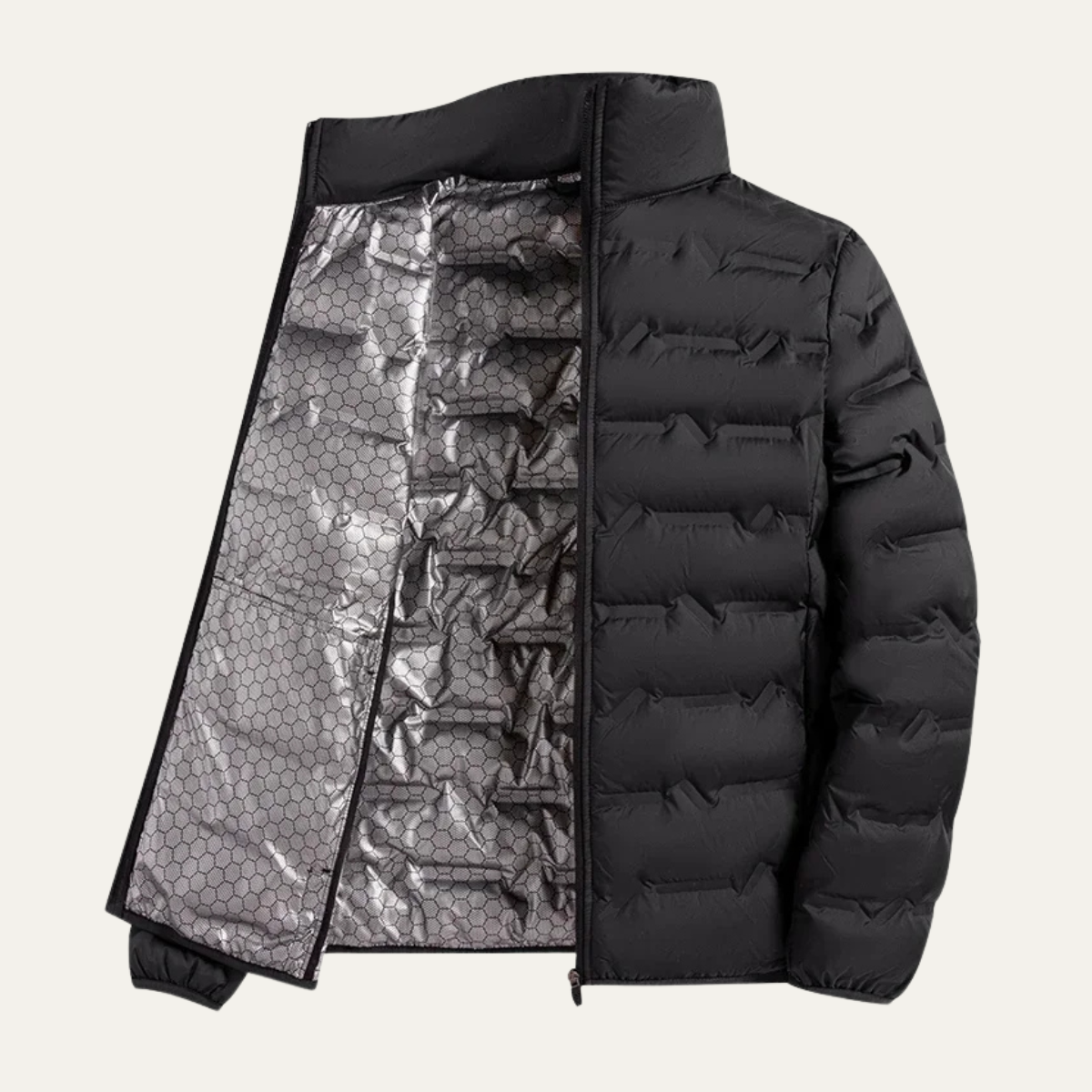 Windmere Men's Heated Down Jacket Thermal Lining Black