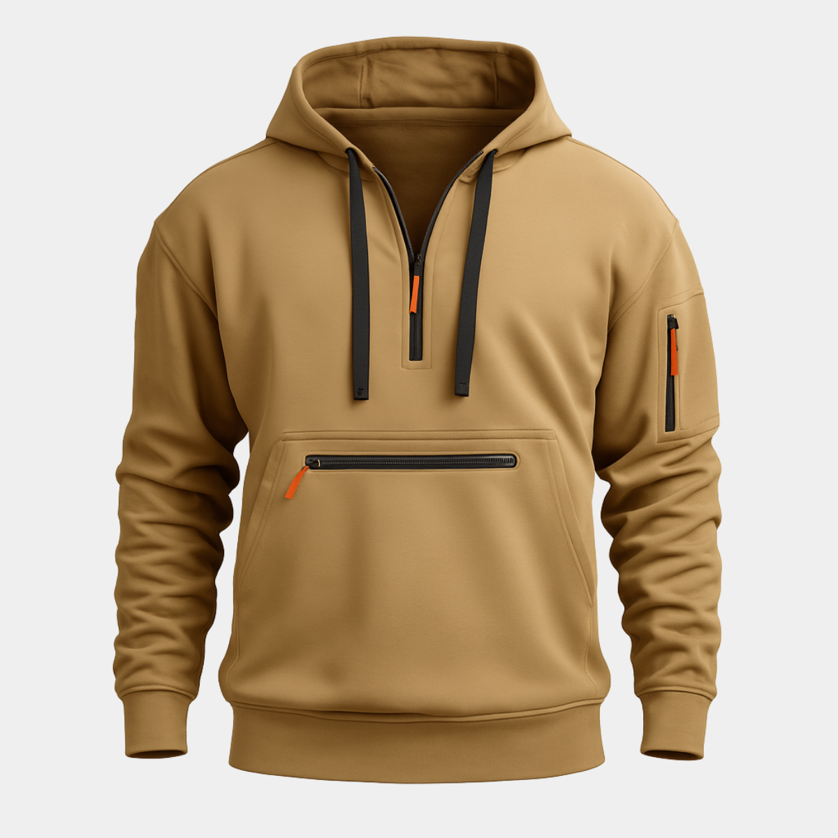 Men's Hooded Zip Jacket Soft Lining Front Pocket
