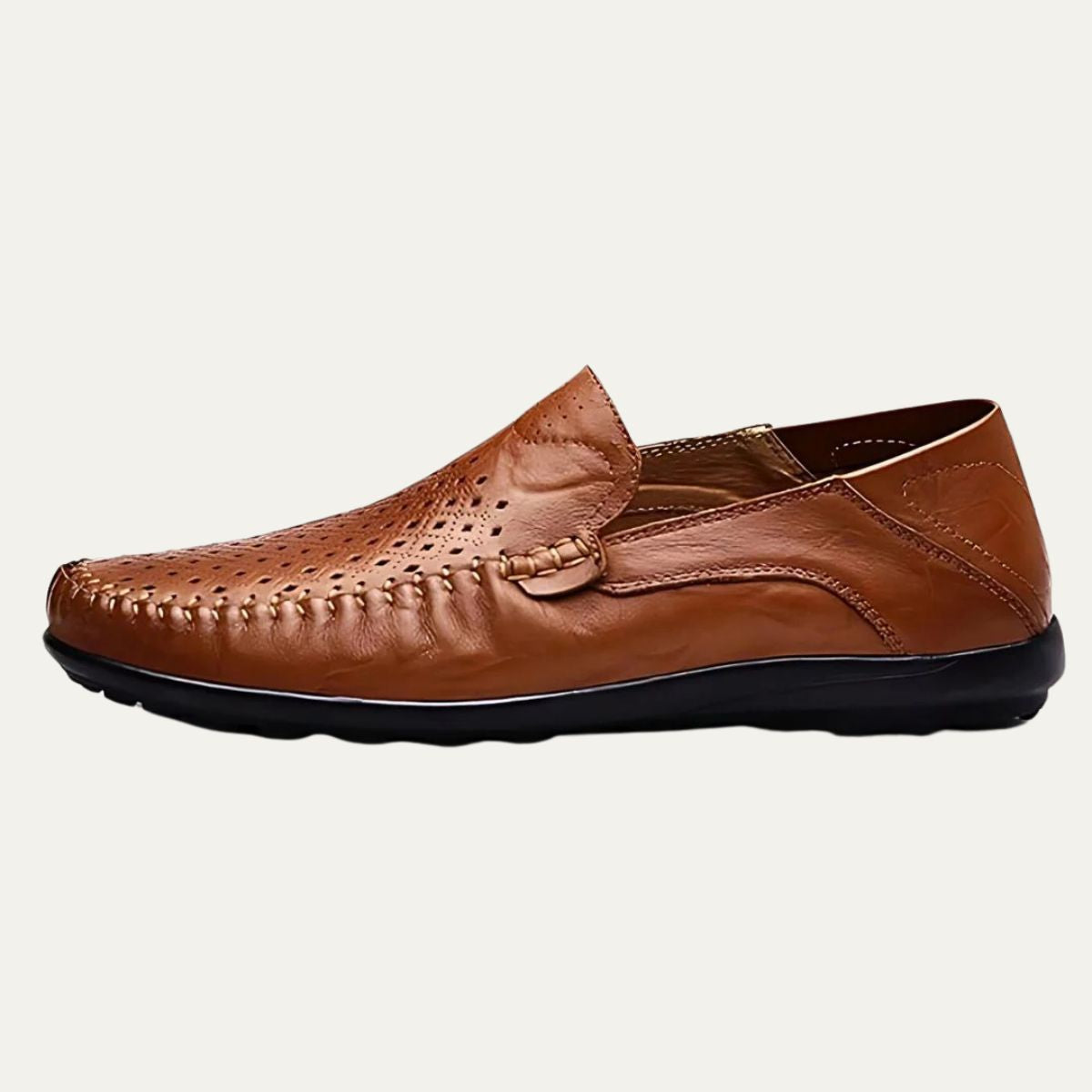 Men's Leather Loafers Breathable Slip On Shoes