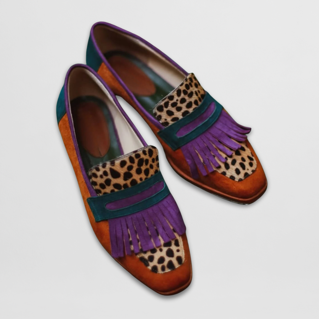 Women's Colorblock Loafers Strap Detail