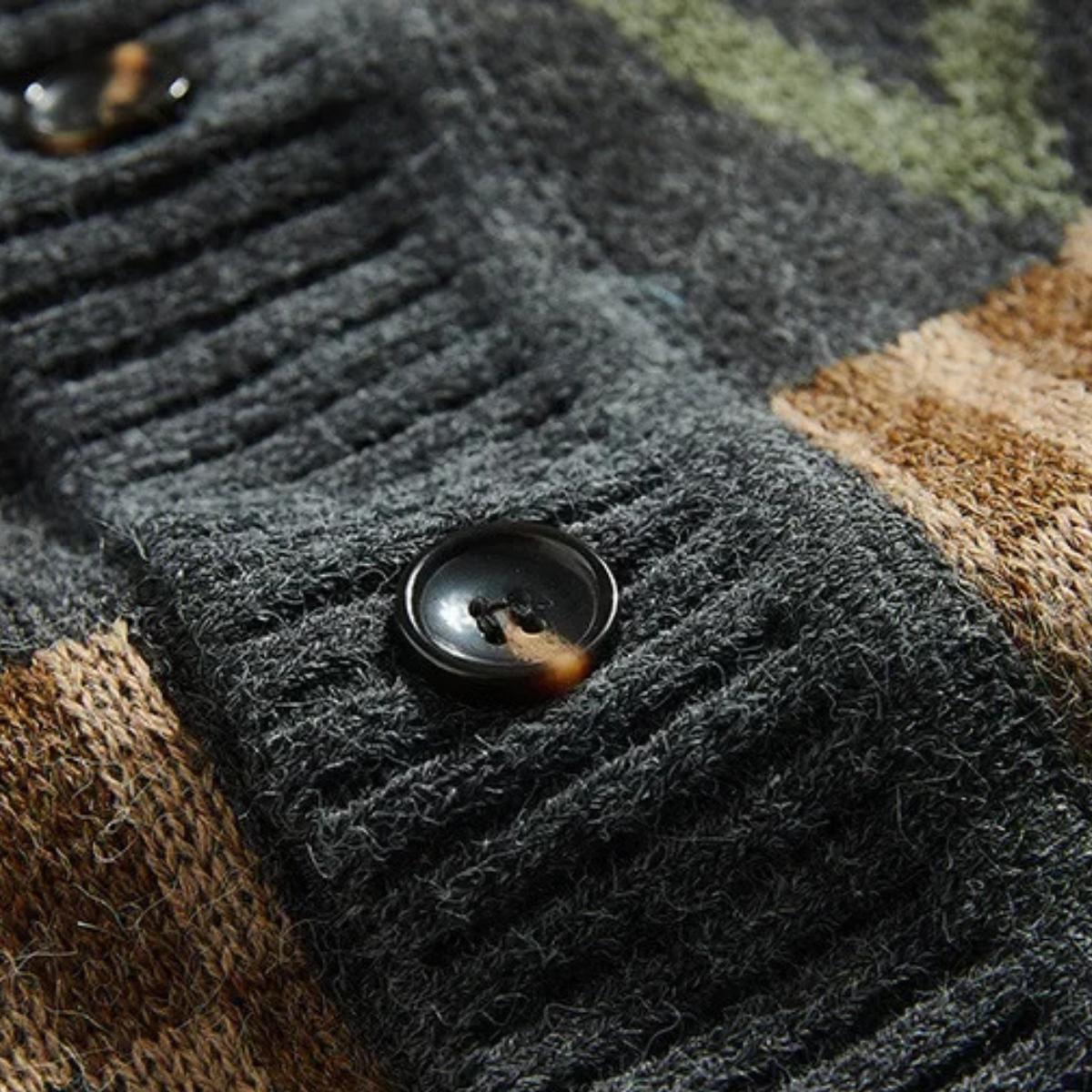 Men's Vintage Geometric Cardigan Button Up