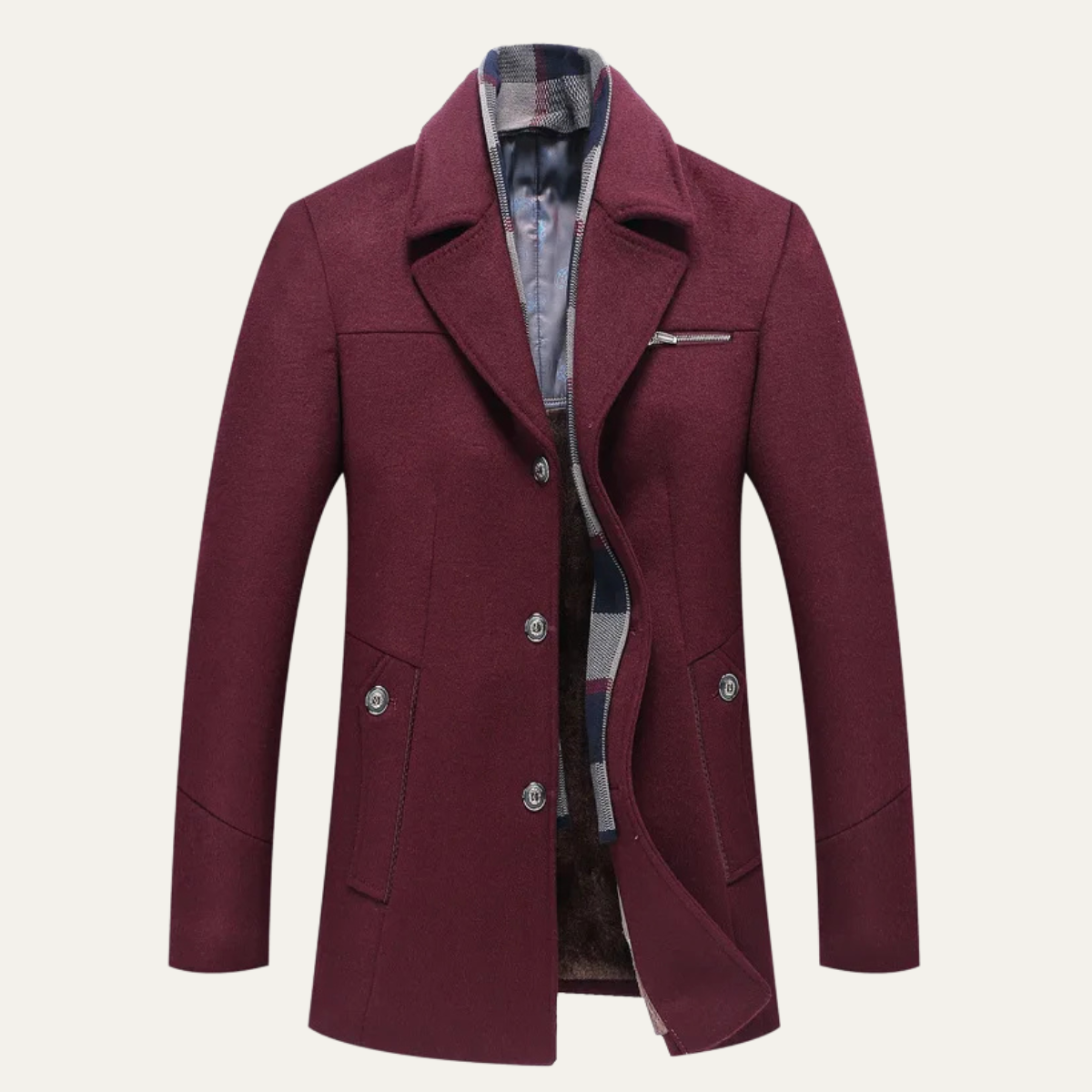 Men's Wool Blend Long Winter Business Coat