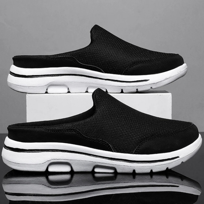 Men's Slip On Mules Closed Toe Black
