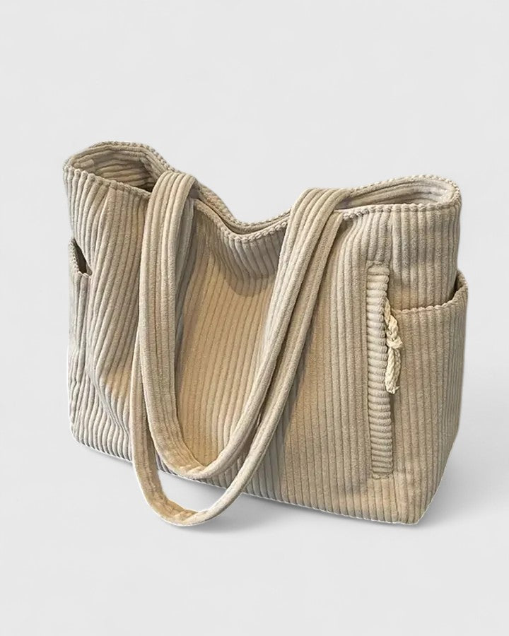 Women's Ribbed Handbag Luxurious Fabric