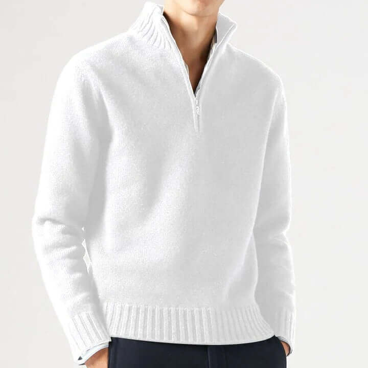 Men's Soft Knit Zip Pullover Sweater