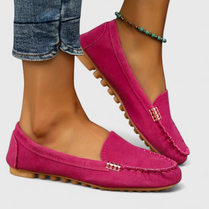 Ruby | Women's Suede Slip-On Loafers Flat Moccasin Shoes