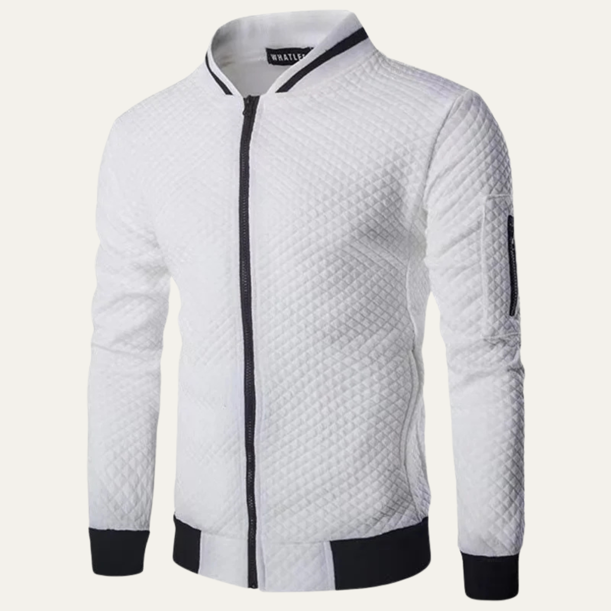 Monopoli Men's Quilted Bomber Jacket Lightweight Diamond Pattern