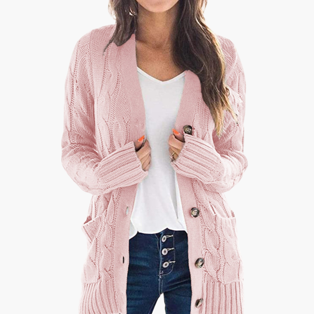 Women's Button Front Cardigan Sweater with Pockets