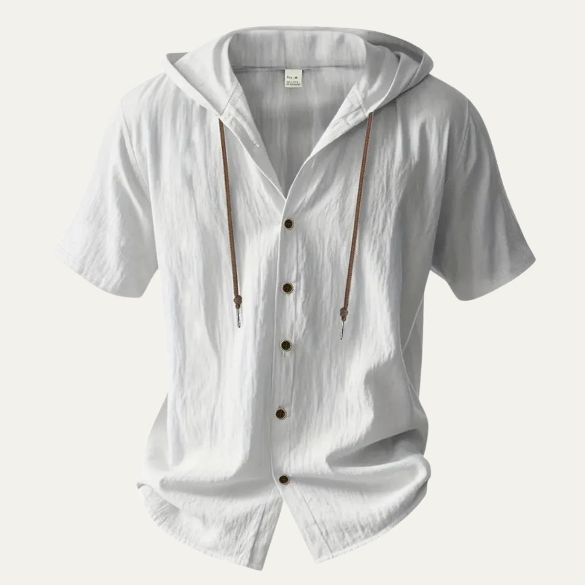 Men's Cotton Linen Hooded Casual Drawstring