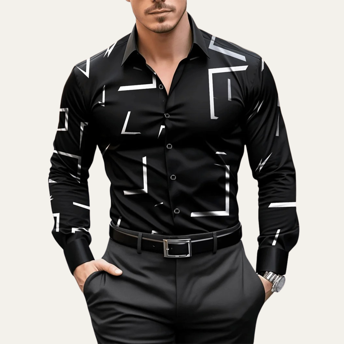 Men's Western Style Shirt Cowboy Print