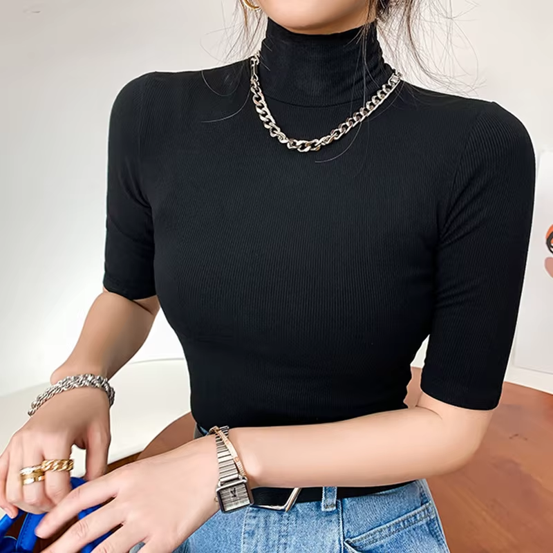 Women's Textured Mock Neck