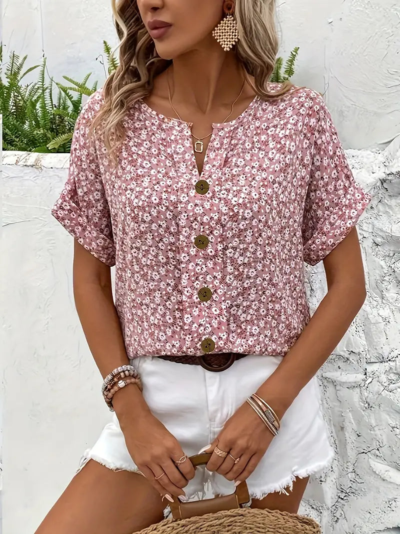 Sophia | Women Chic Floral Summer Print Blouse