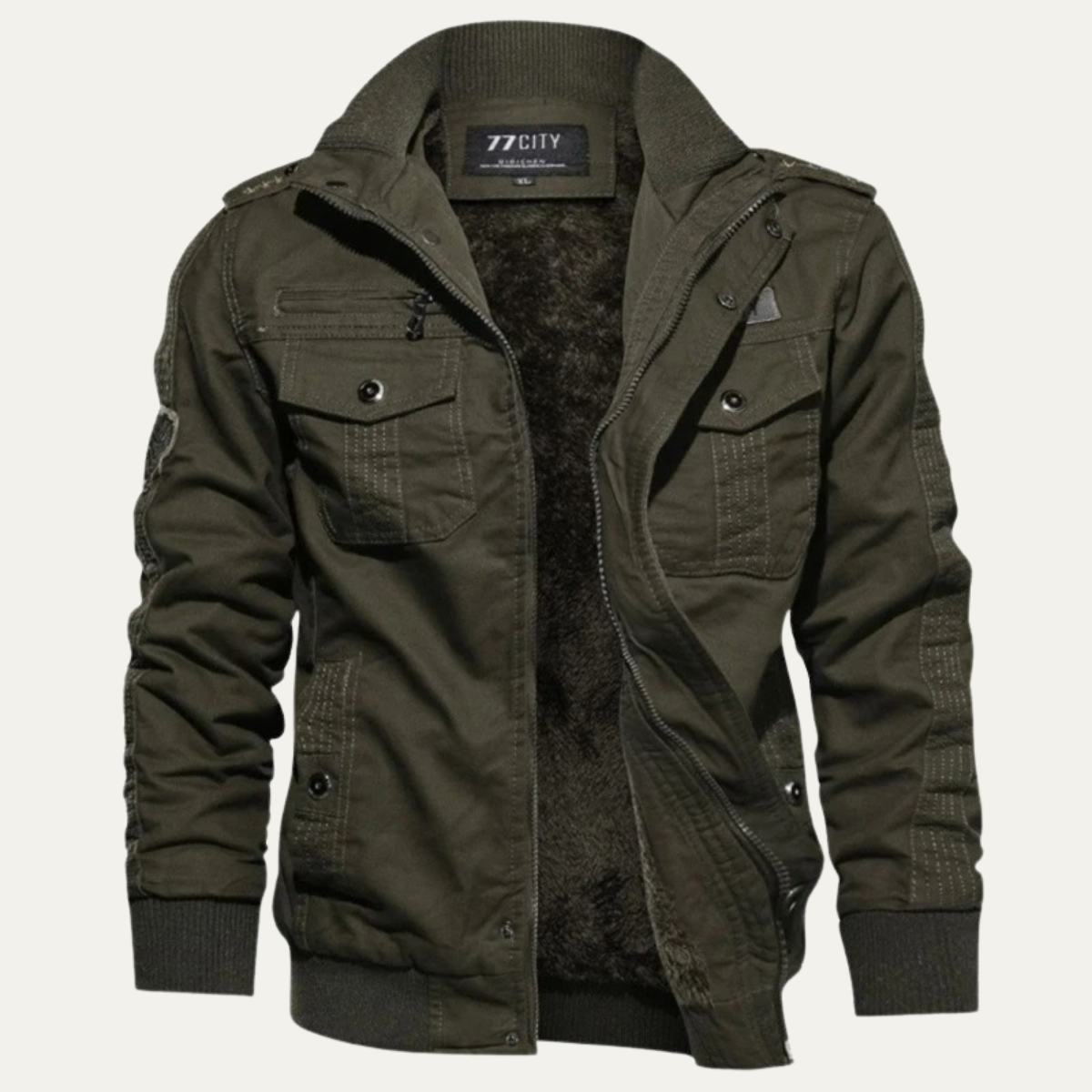 Men's Windproof Bomber Jacket Multi-Pocket Military Style