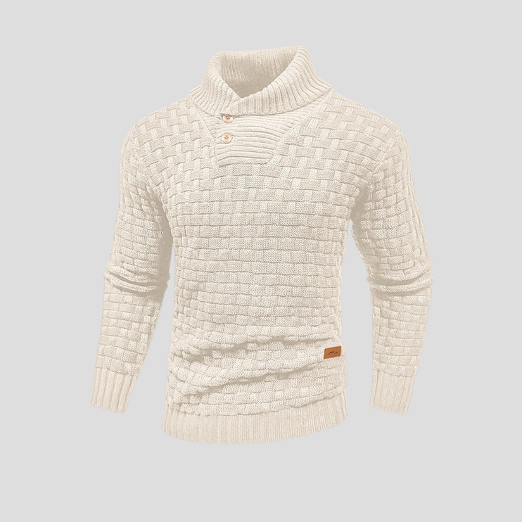 Men's Button Up Half Collar Sweater