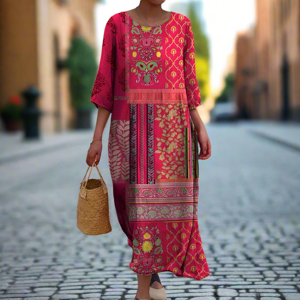 Women's Bohemian Patchwork Dress