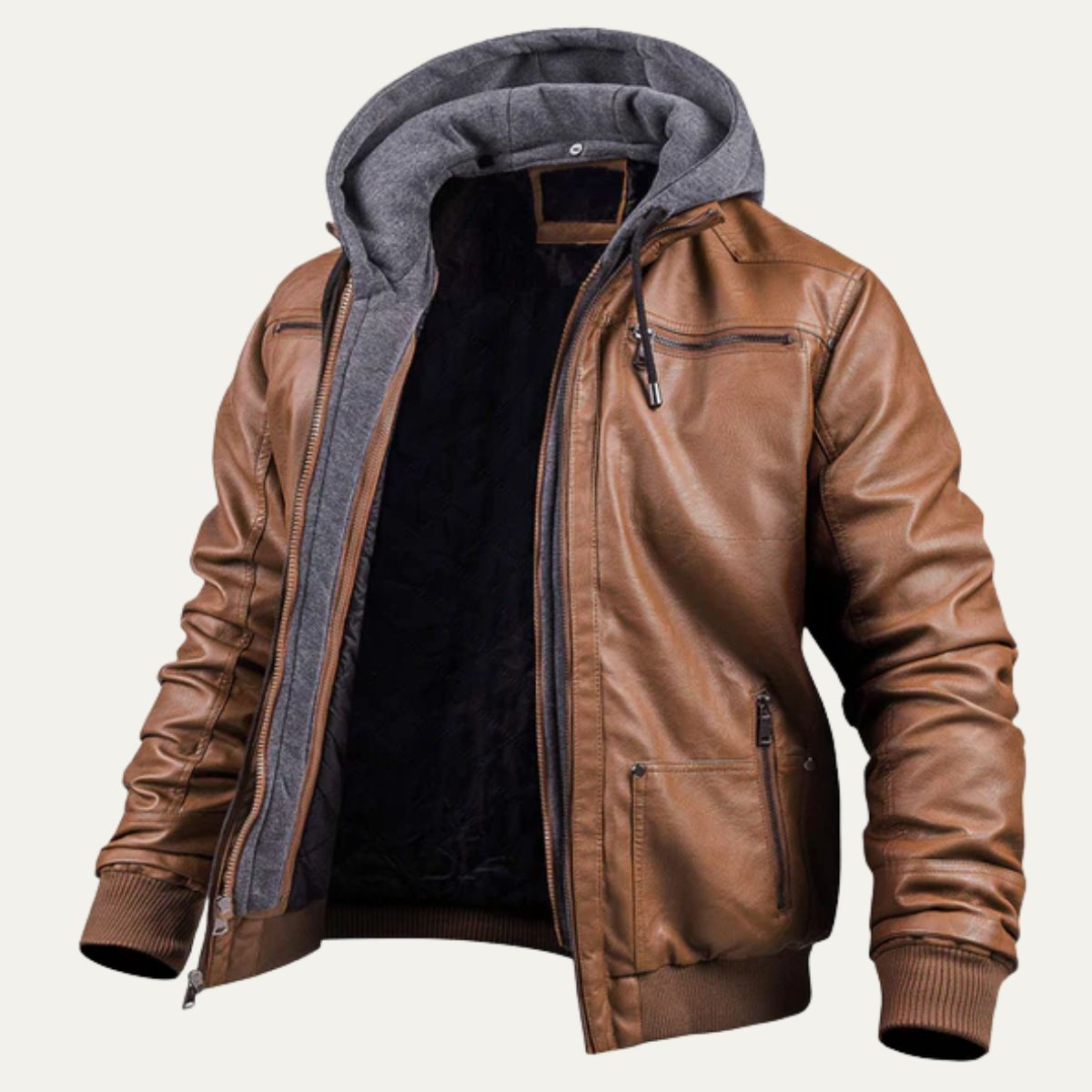 Men's Leather Jacket Modern Warm