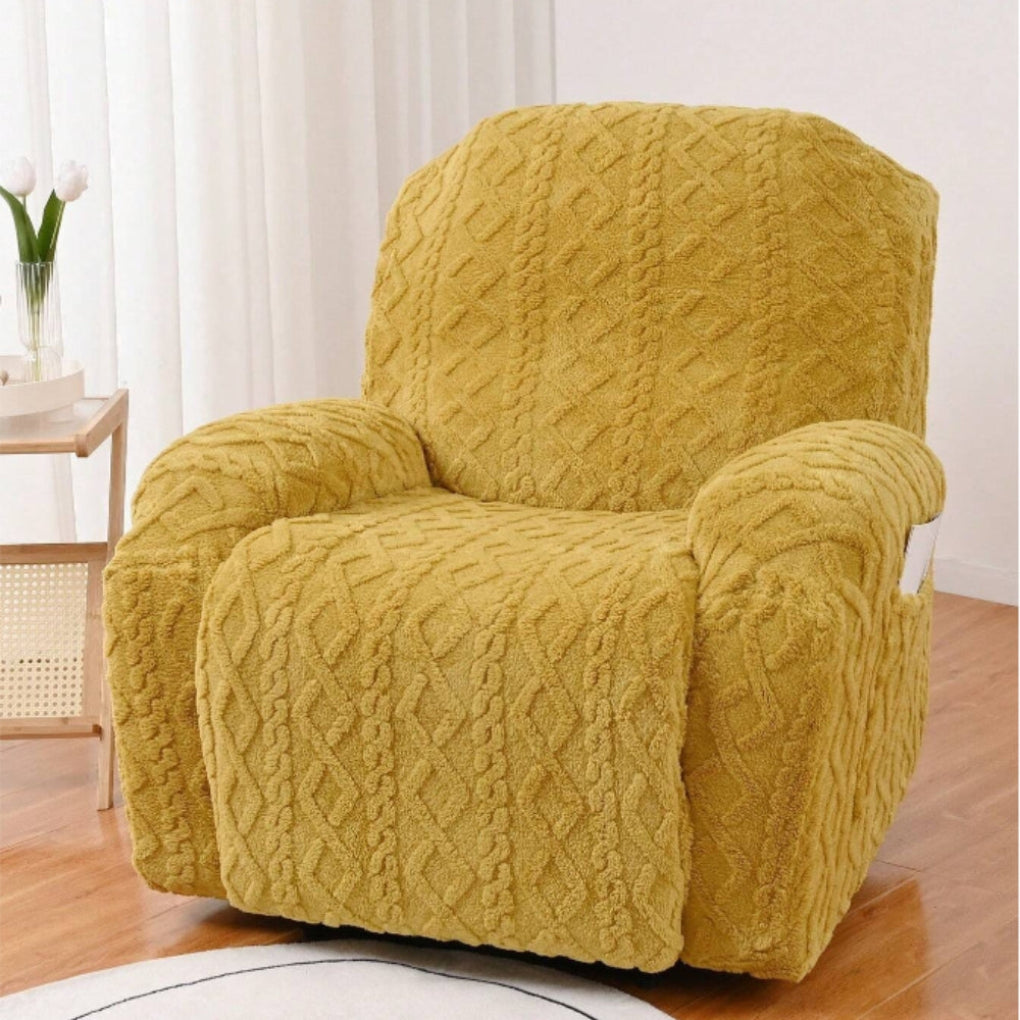 Winter Plush Recliner Sofa Cover Soft Non-Slip