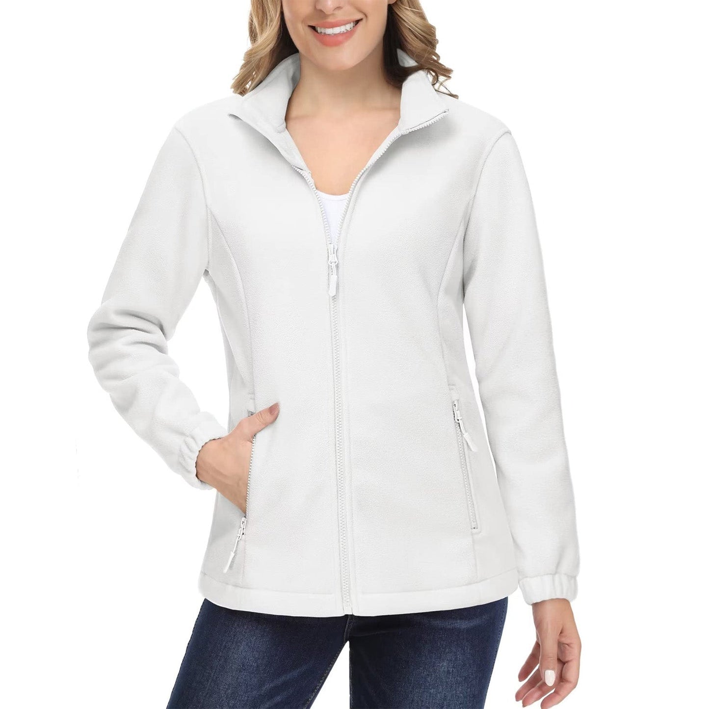 Women's Fleece Zip-Up Jacket Soft Warm