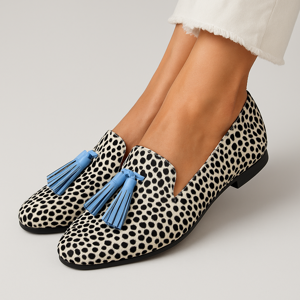 Women's Polka Dot Tassel Loafers - Vonnera