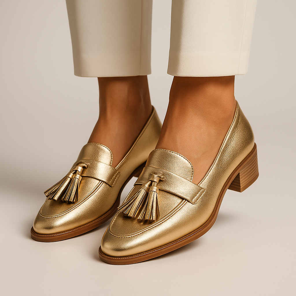 Women's Heeled Loafers Tassel Detail - Vonnera