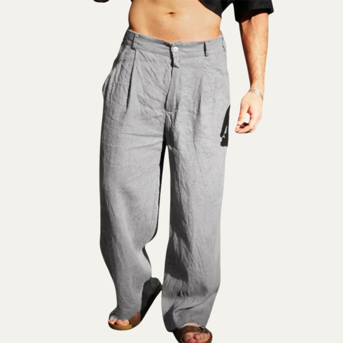 Men's Linen Relaxed Fit Casual Pants