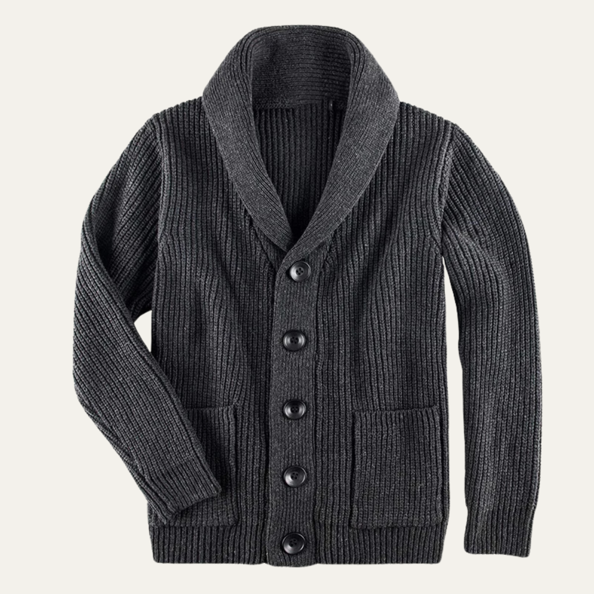 Men's Wool Cardigan Shawl Collar Knit Button Up