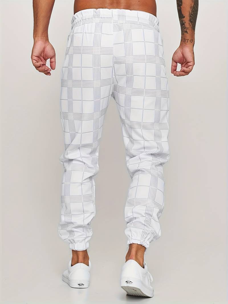 UrbanFit Men's Slim Fit Checkered Joggers