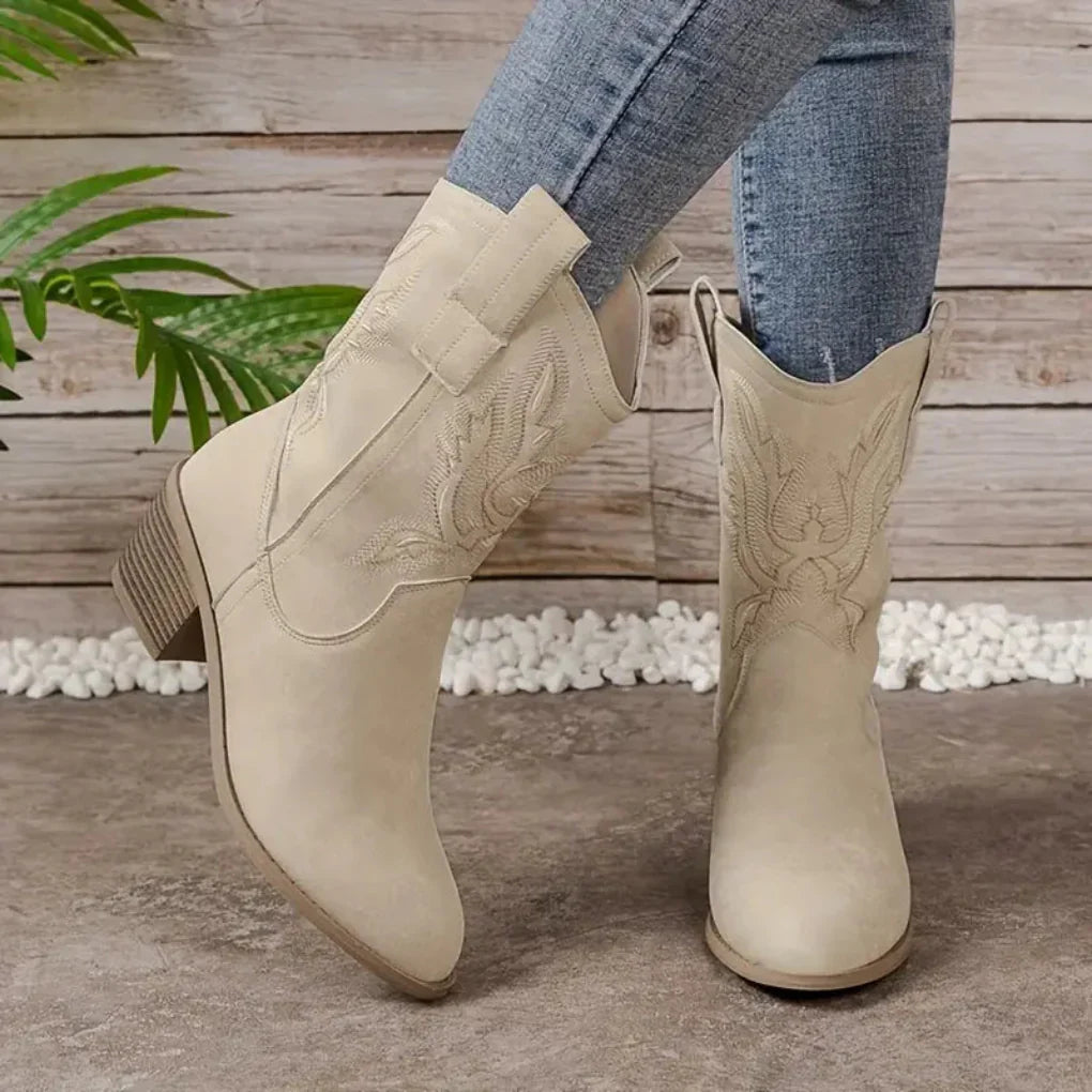 Vegan Leather Western Cowboy Boots