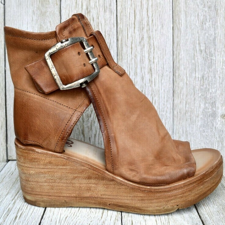 Wedge Sandals Buckle Boho Style