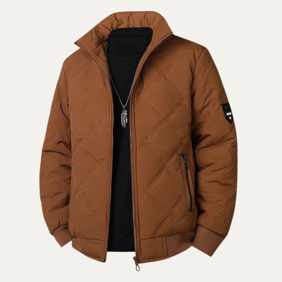 Men's Quilted Fleece Lined Winter Jacket